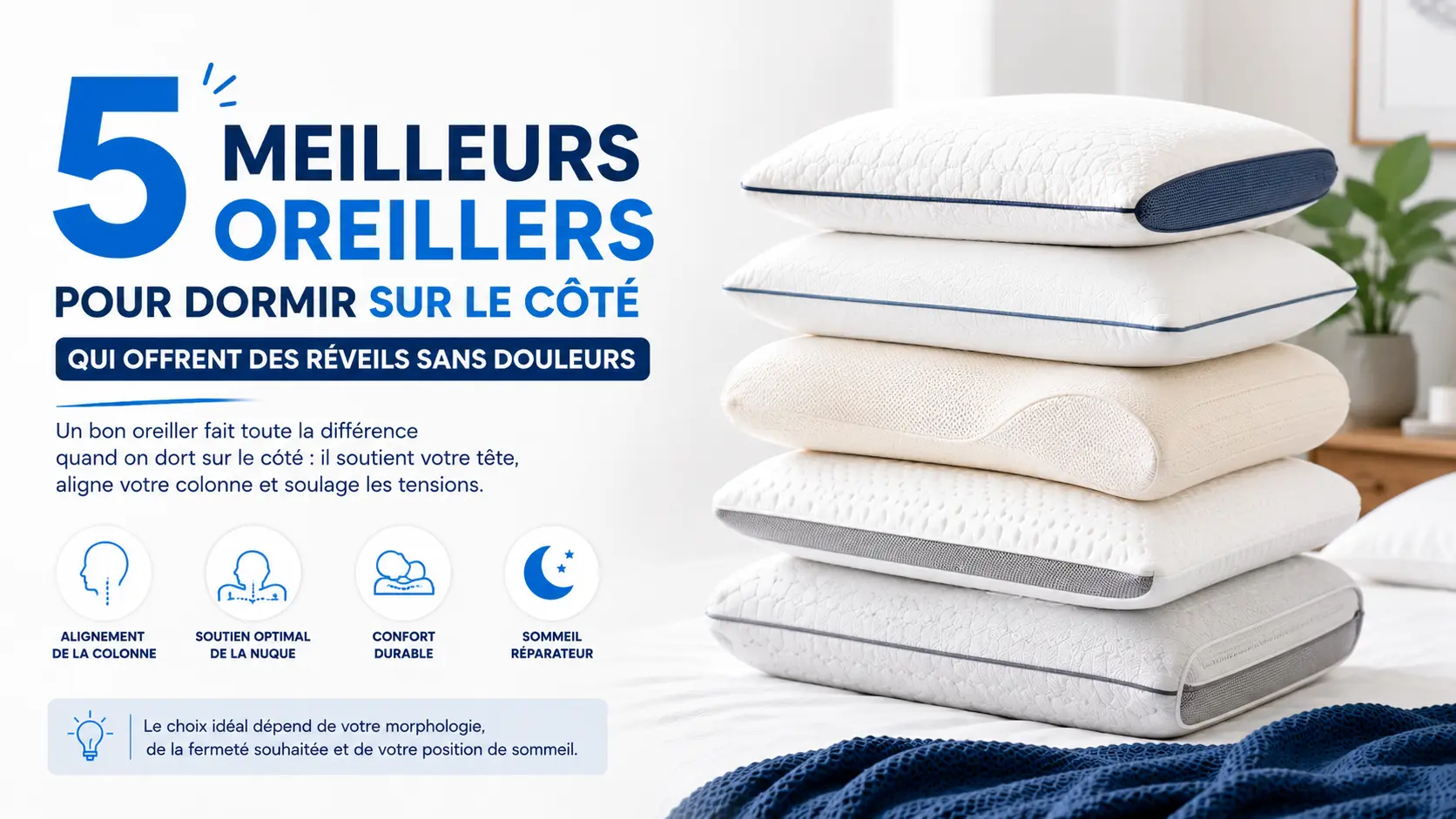 oreiller pour dormir sur le coté