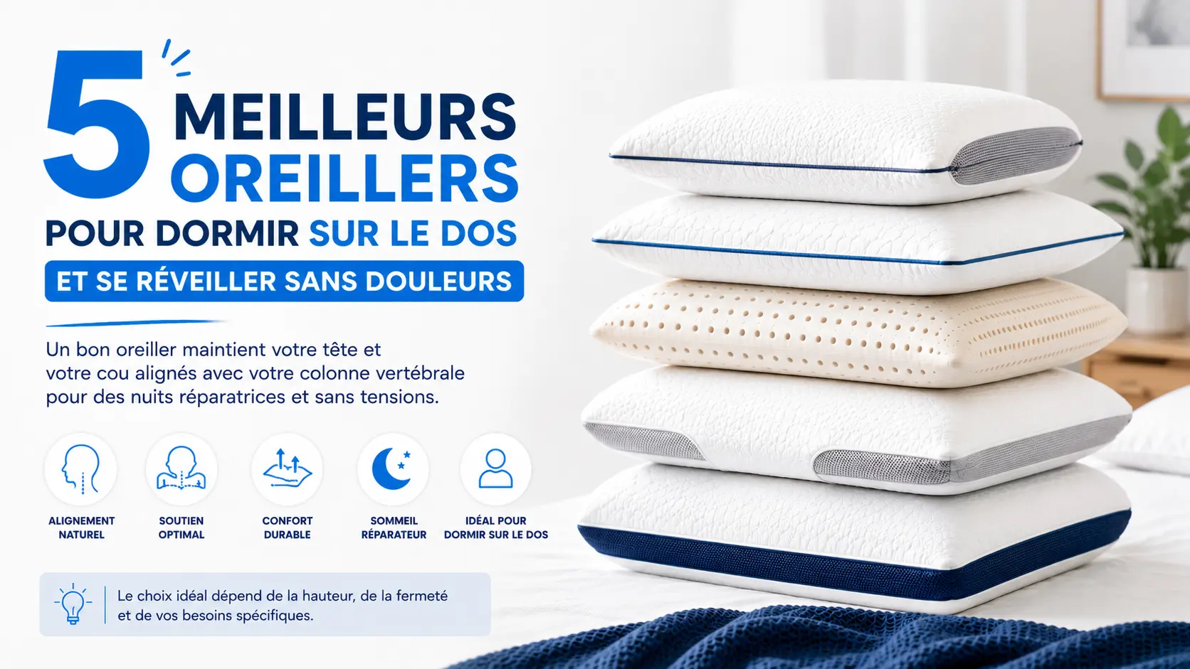 oreiller pour dormir sur le dos